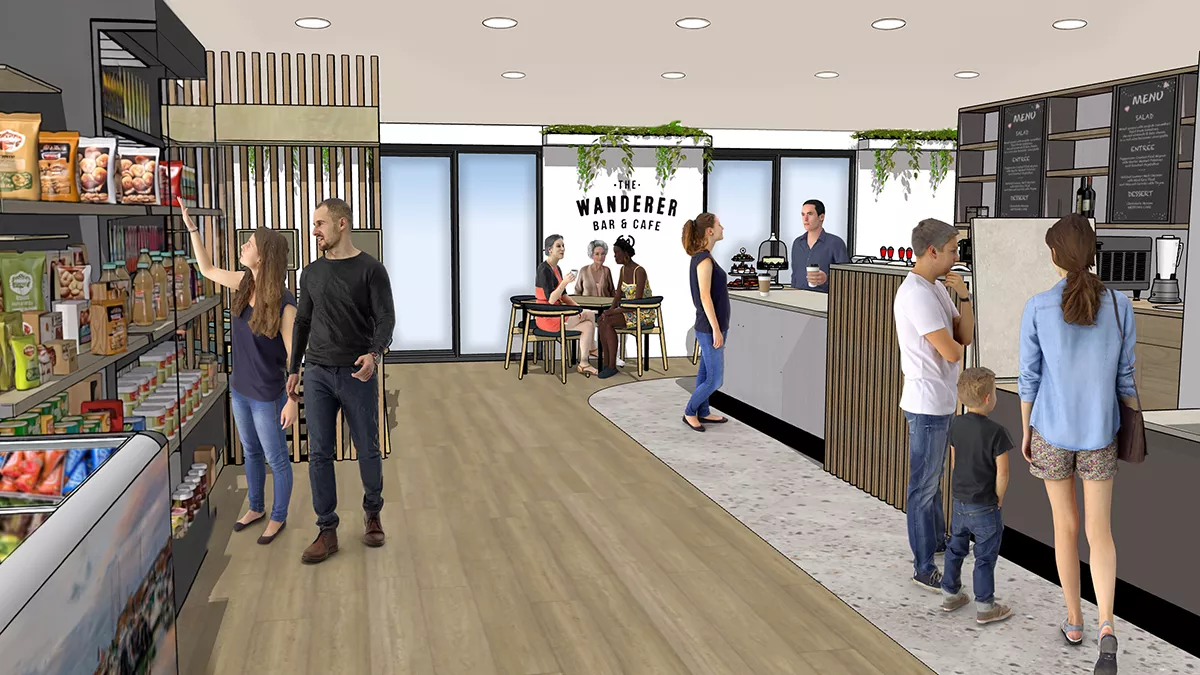An artist's impression of the cafe interior.