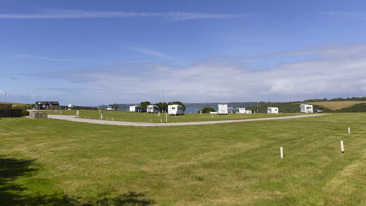 Campsite layout, including reception