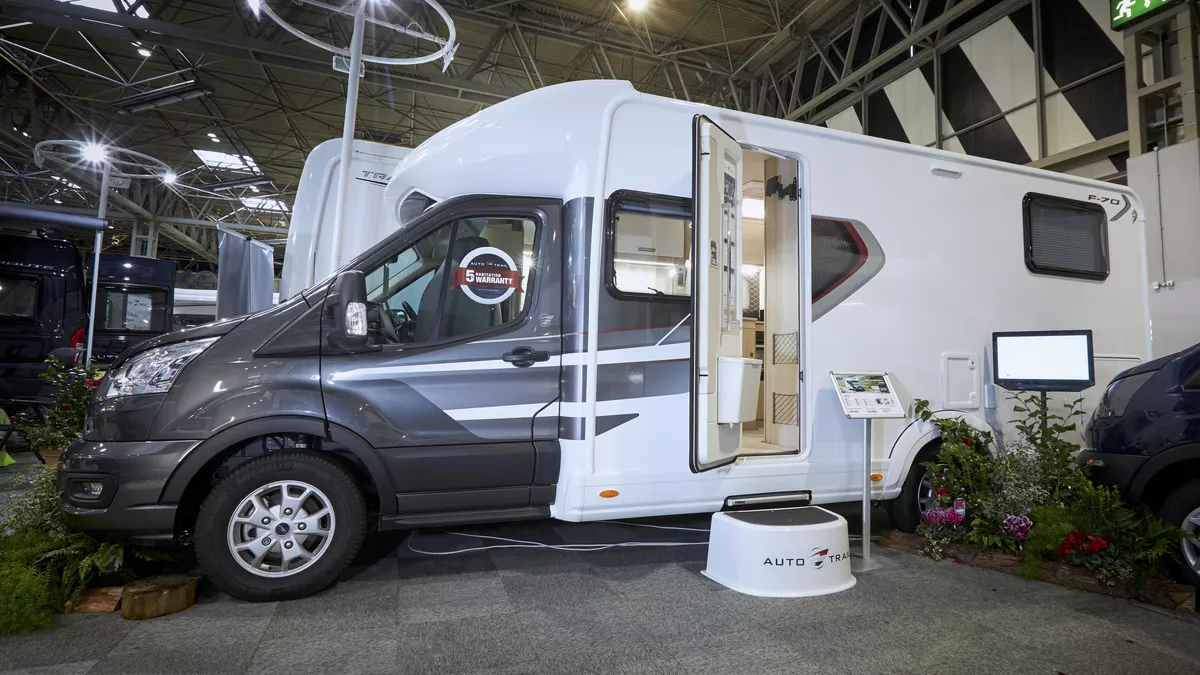 Exterior, grey cab, coachbuilt motorhome