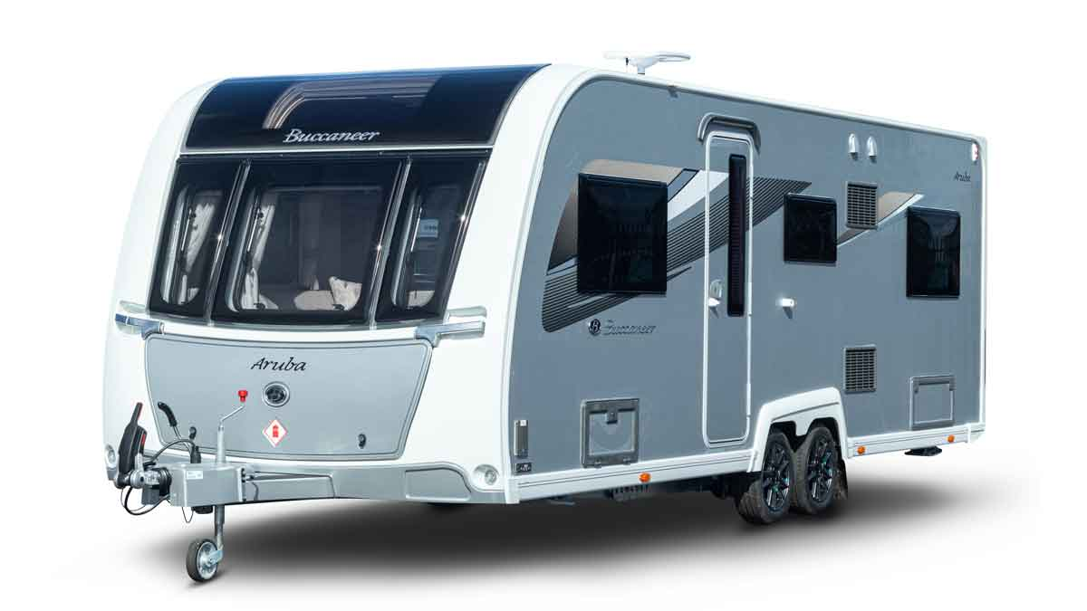 Caravan on a white background
