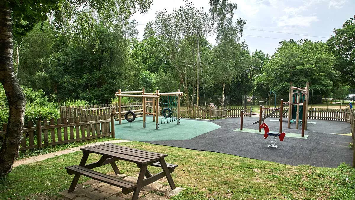 On-site playground with swings, slides and climbing frames