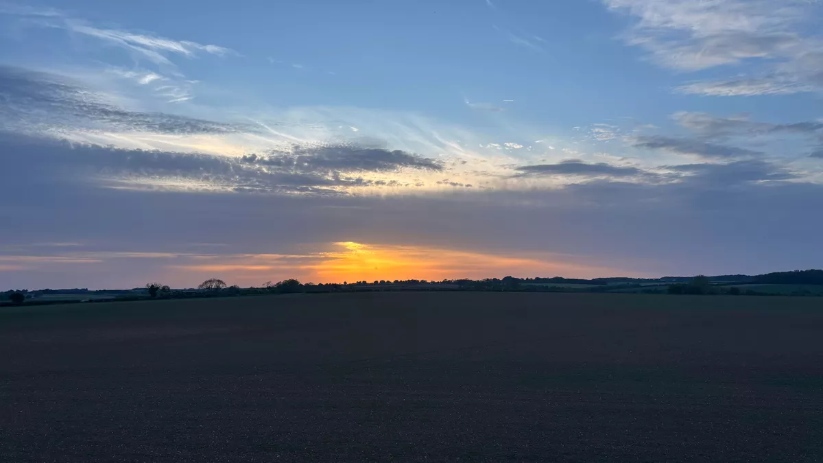 Off the Radar, LN13 0AF, Alford, Lincolnshire, CL owner, 2026, field, grass, trees, sunset