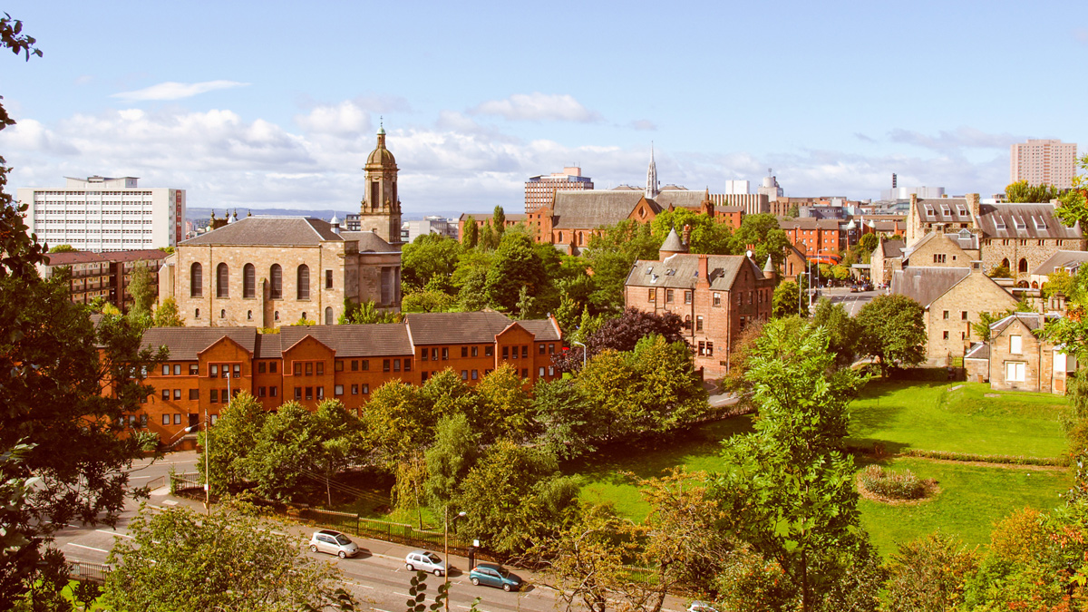 View of Glasgow city centre in Scotland