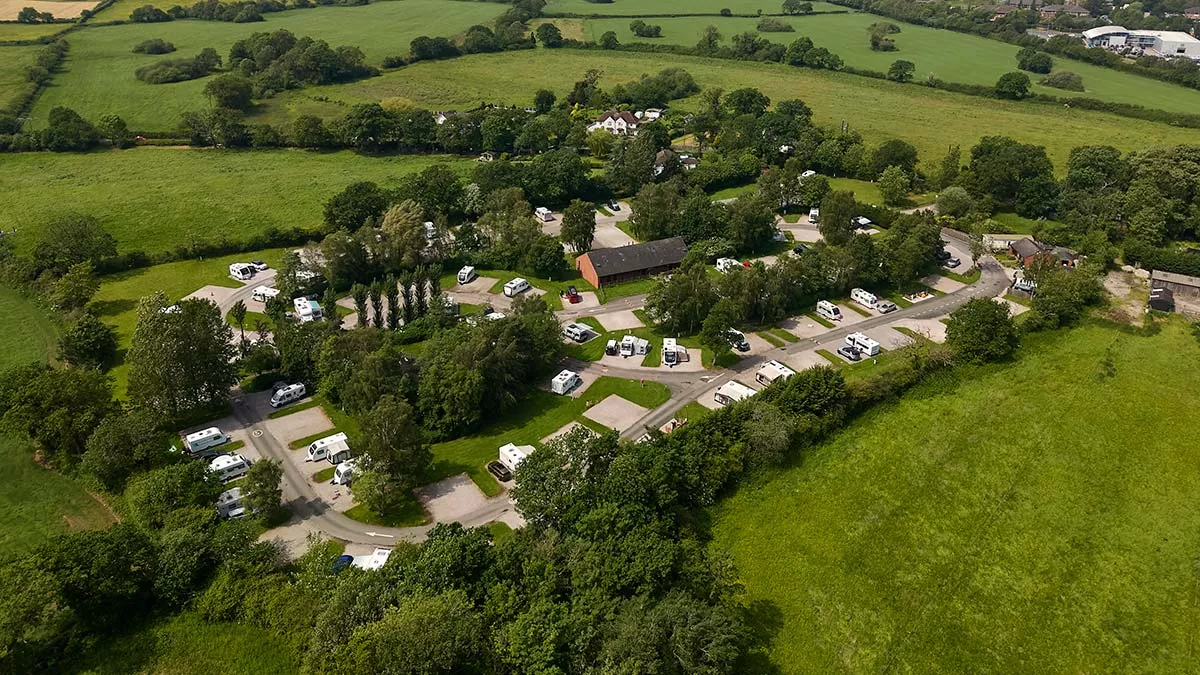 Aerial view of Chester Fairoaks Club Campsite