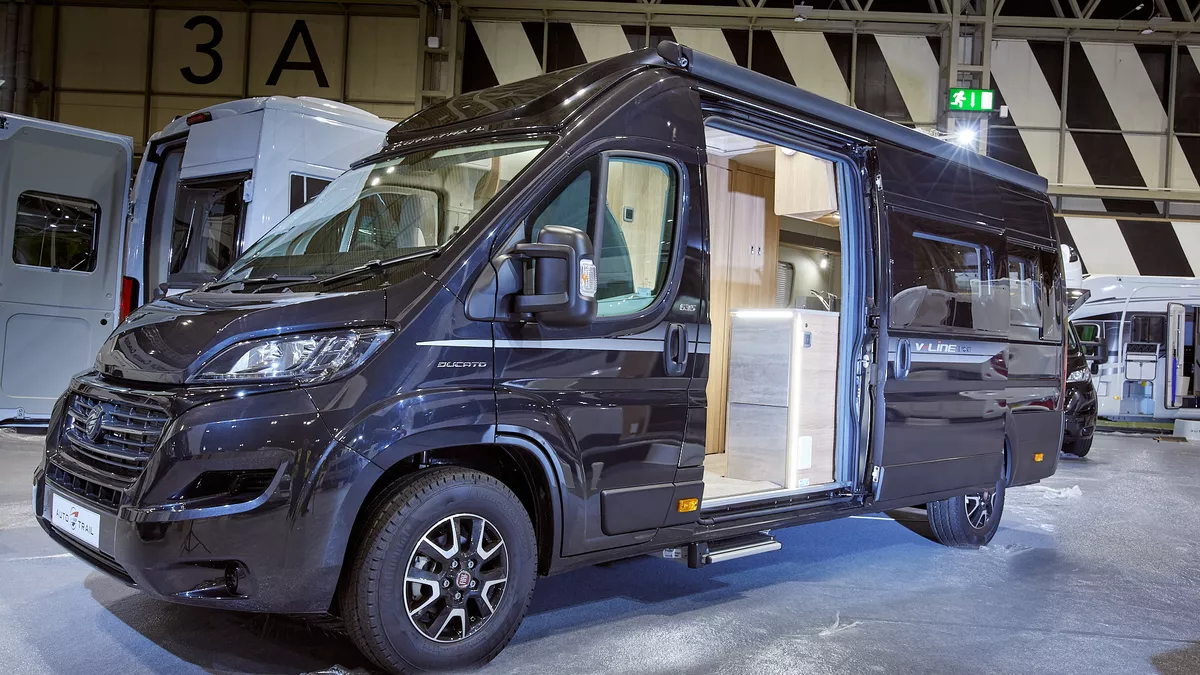 Van Conversion exterior, black, sliding door