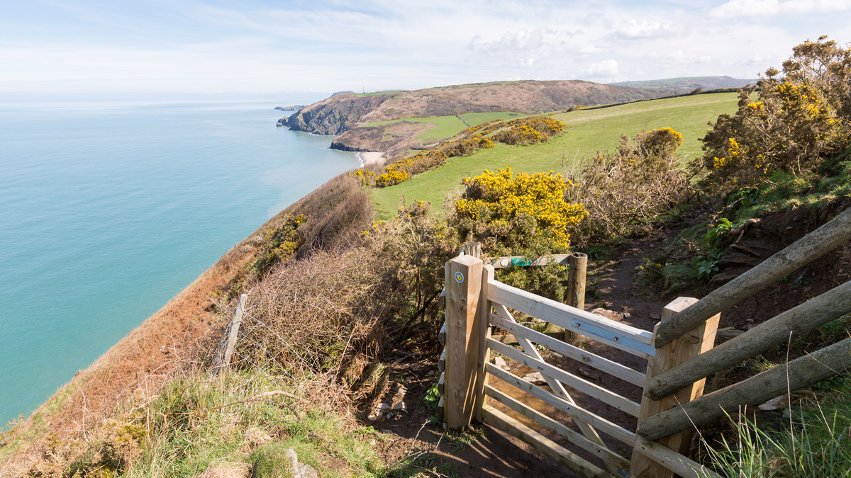 Coastline of Ceredigion on the west coast of mid west Wales near Shawsmead Club Campsite.
