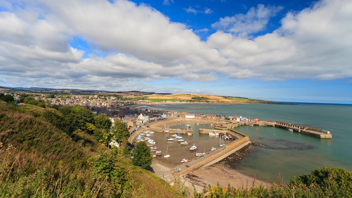 Stonehaven Bay in Aberdeenshire, Scotland