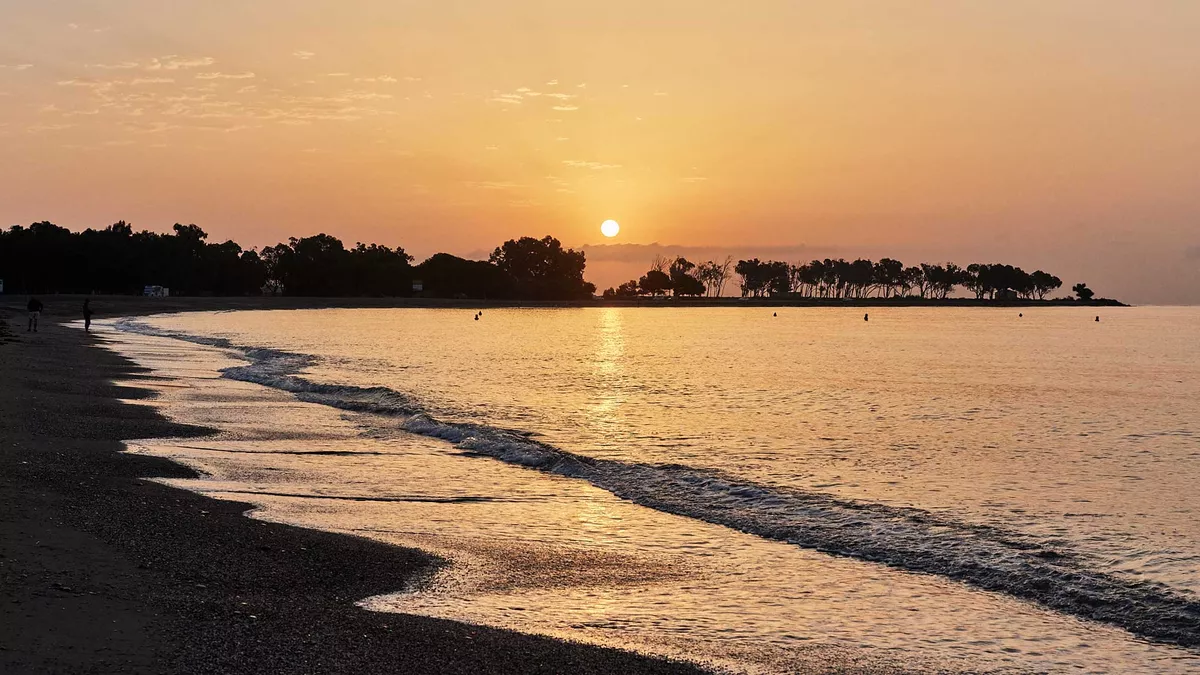 lovely secluded beach at sunset