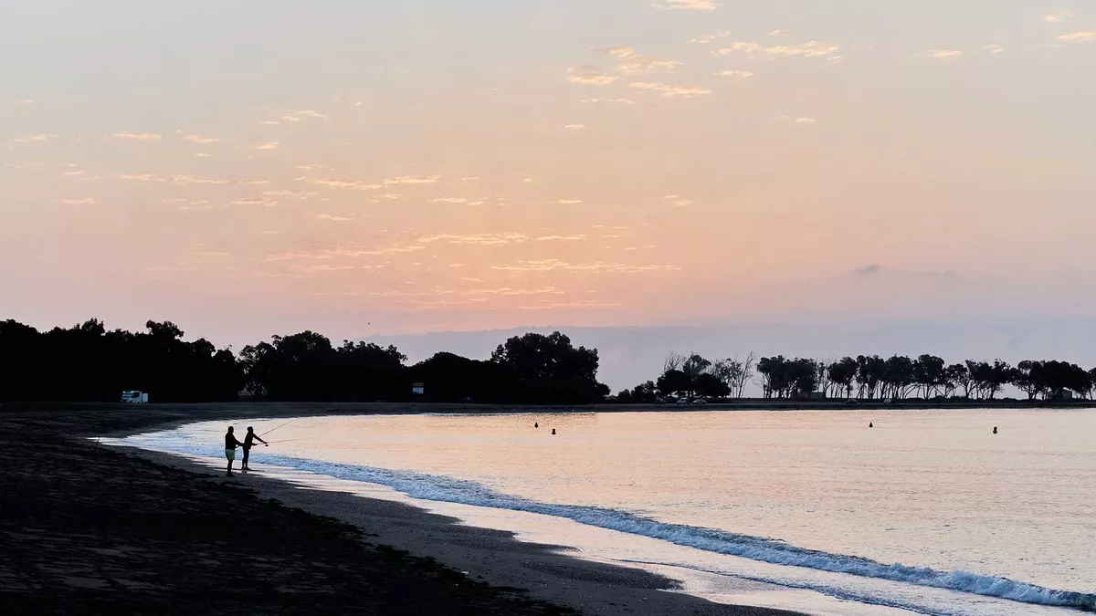 peaceful beach at sunset