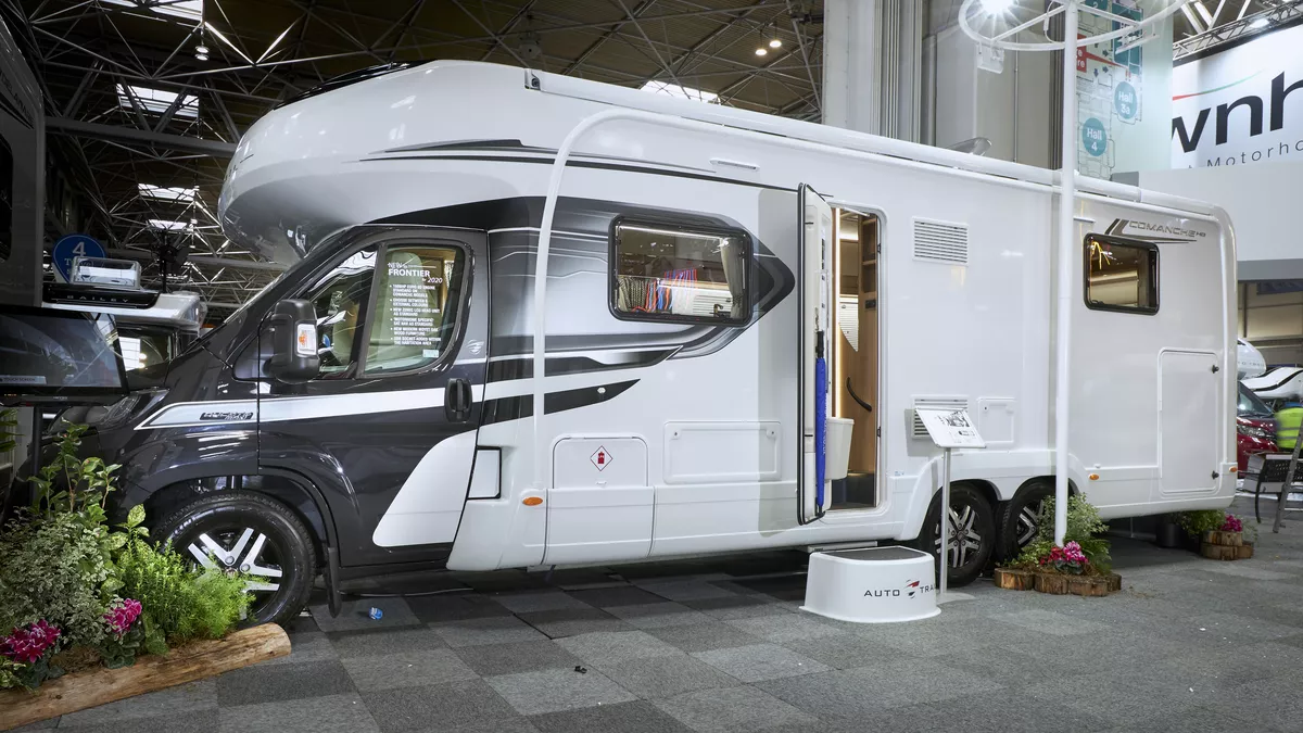 Exterior, grey cab, coachbuilt motorhome