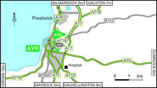 Map showing campsite location