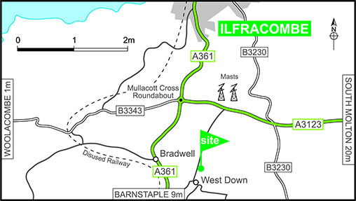 Map showing campsite location