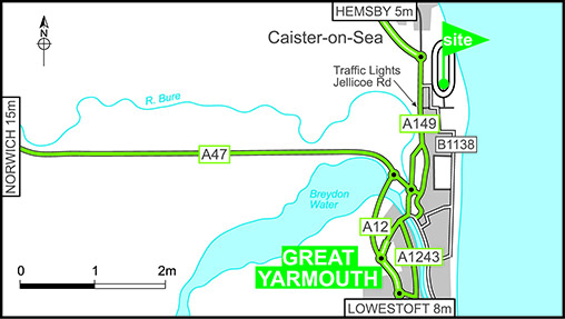 Map showing campsite location