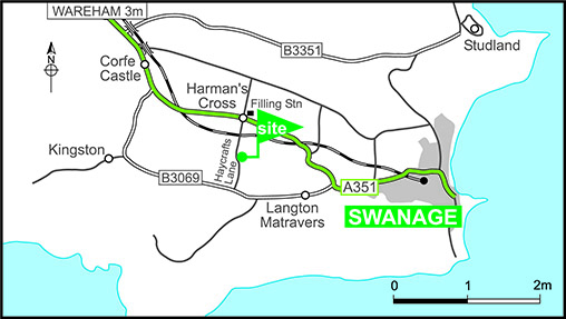 Map showing campsite location