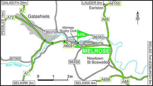 Map showing campsite location