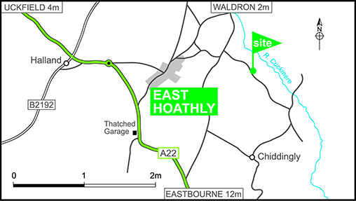 Map showing campsite location
