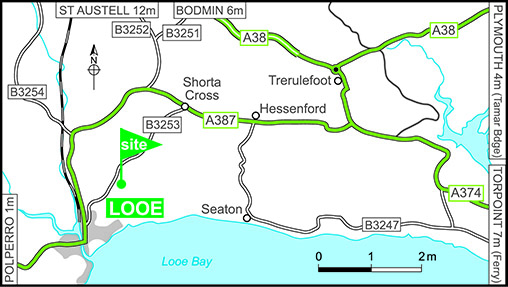 Map showing campsite location