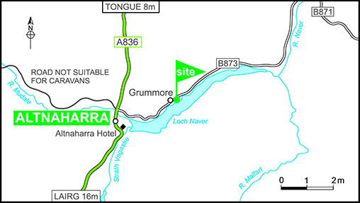 Map showing campsite location