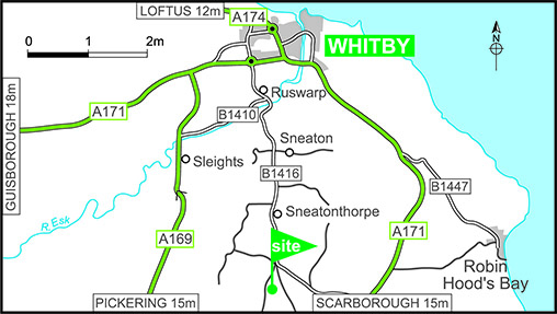 Map showing campsite location
