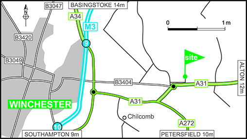 Map showing campsite location