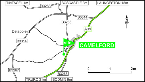 Map showing campsite location