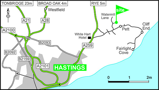 Map showing campsite location