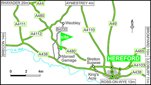 Map showing campsite location