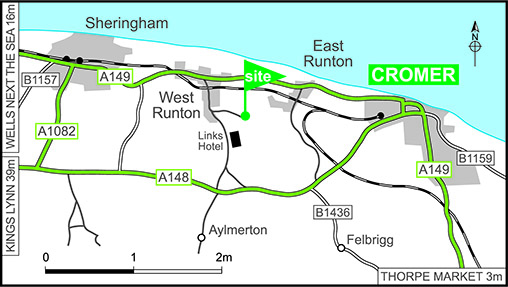 Map showing campsite location
