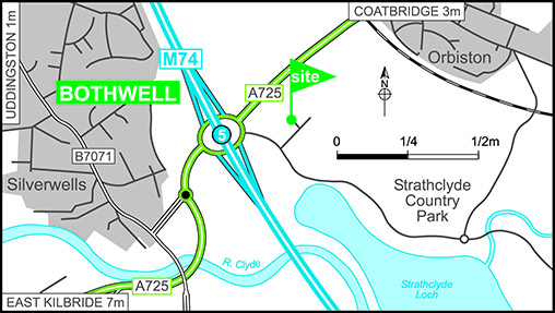 Map showing campsite location