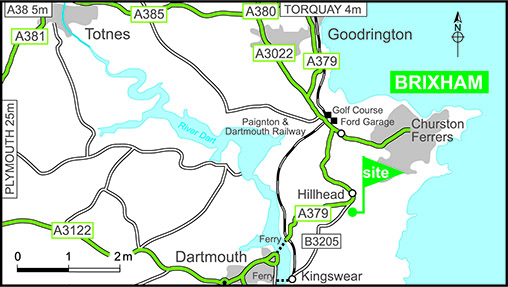 Map showing campsite location