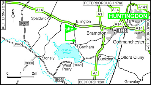 Map showing campsite location