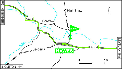 Map showing campsite location