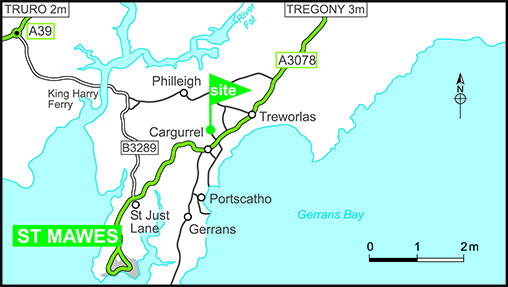Map showing campsite location