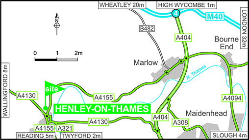 Map showing campsite location