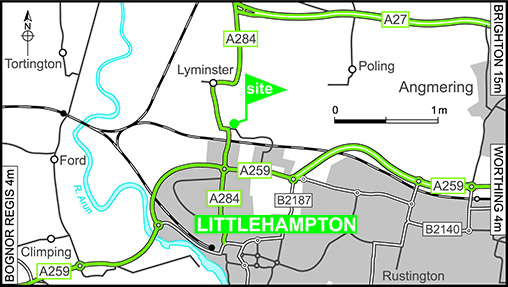 Map showing campsite location