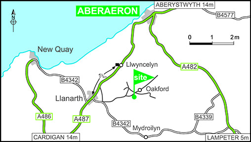 Map showing campsite location