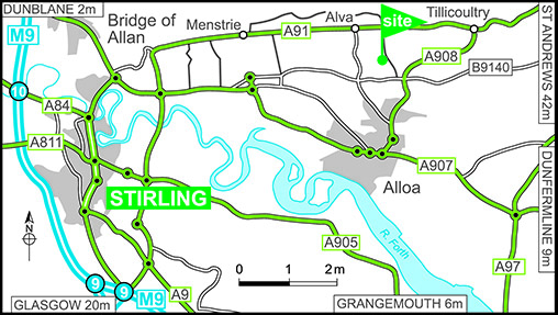 Map showing campsite location