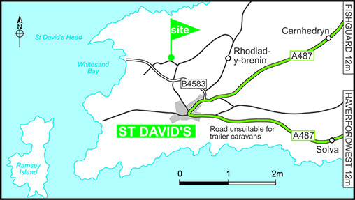 Map showing campsite location