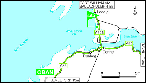 Map showing campsite location