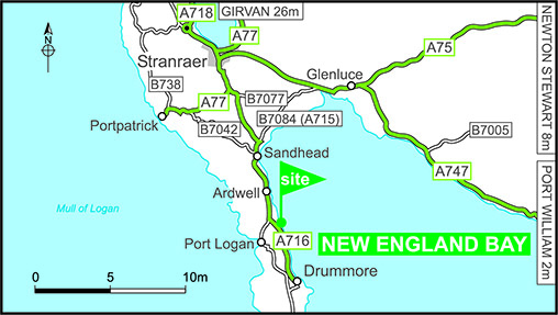 Map showing campsite location
