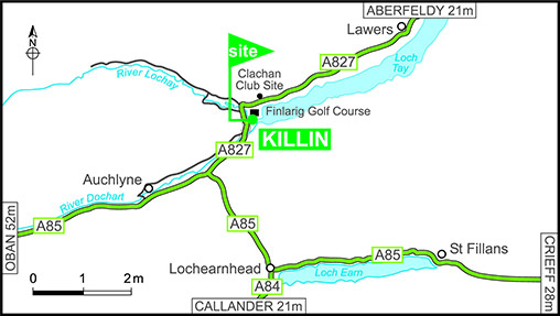 Map showing campsite location