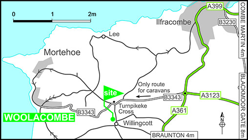 Map showing campsite location