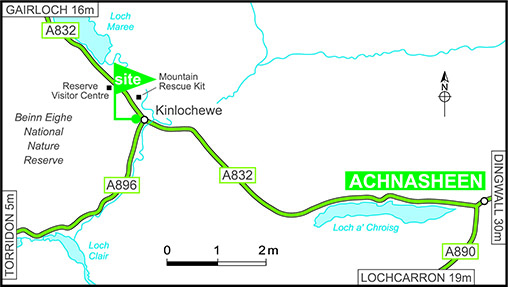 Map showing campsite location