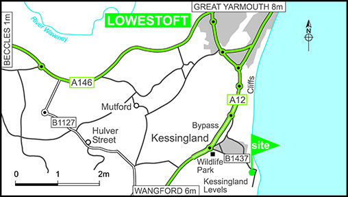 Map showing campsite location