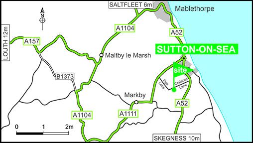 Map showing campsite location