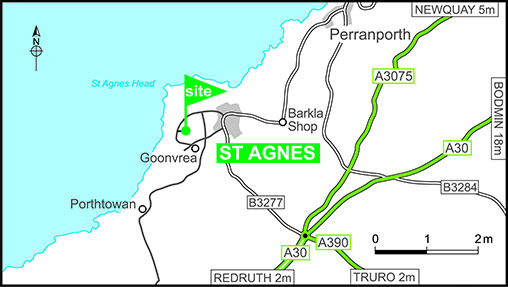 Map showing campsite location