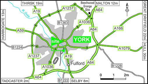 Map showing campsite location