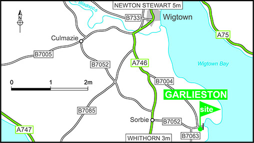 Map showing campsite location