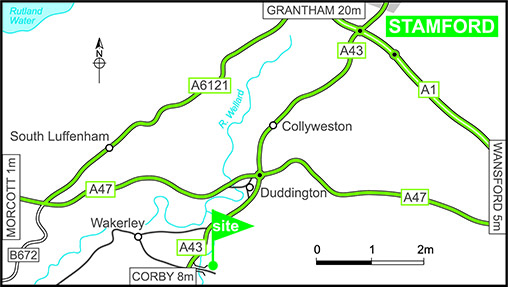 Map showing campsite location