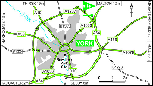 Map showing campsite location